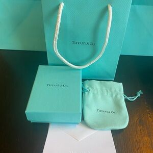 Tiffany & Co. Authentic, New. Box, pouch,bag & note card with envelope.
